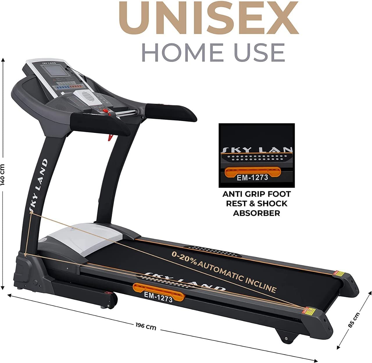 Foldable Treadmill Auto Incline EM-1273 SKY LAND