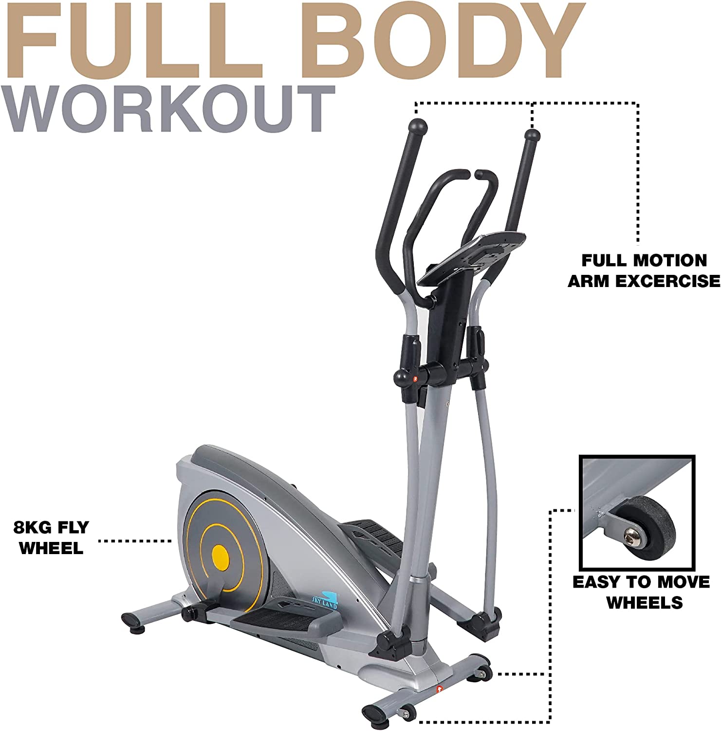 Elliptical Bike Magnetic Resistance SKY LAND EM-1541-Silver