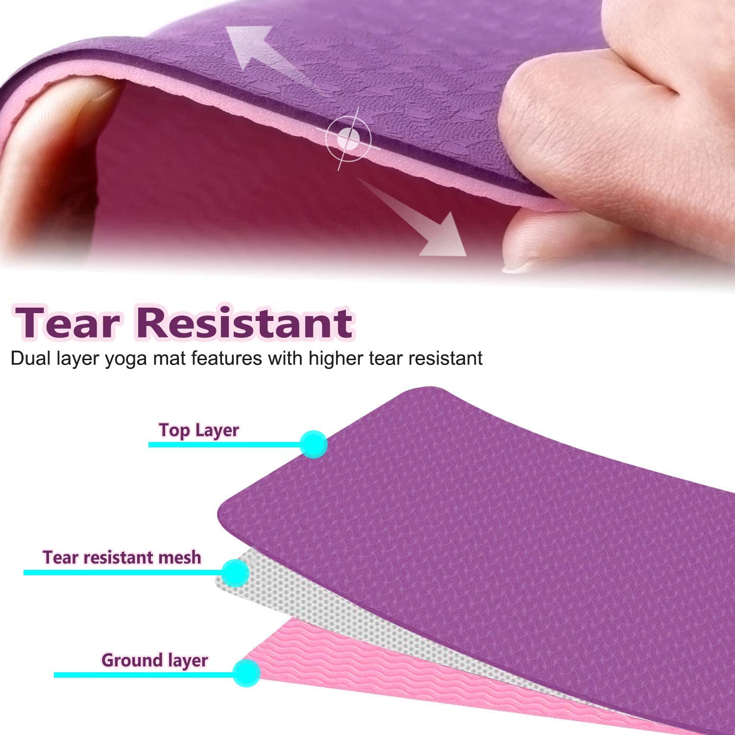 Unisex Adult TPE Yoga Mat Em-9304-Purple Skyland - SKYLAND