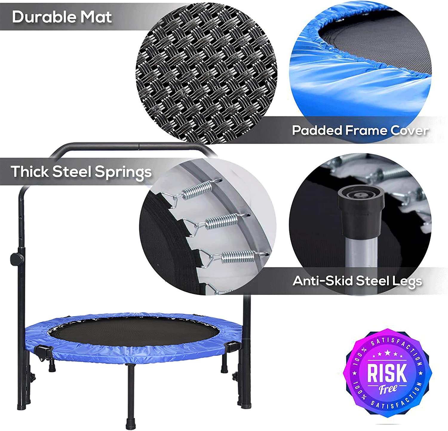 SKY LAND Fitness 40″ Trampoline For Adults & Kids Fitness Rebounder