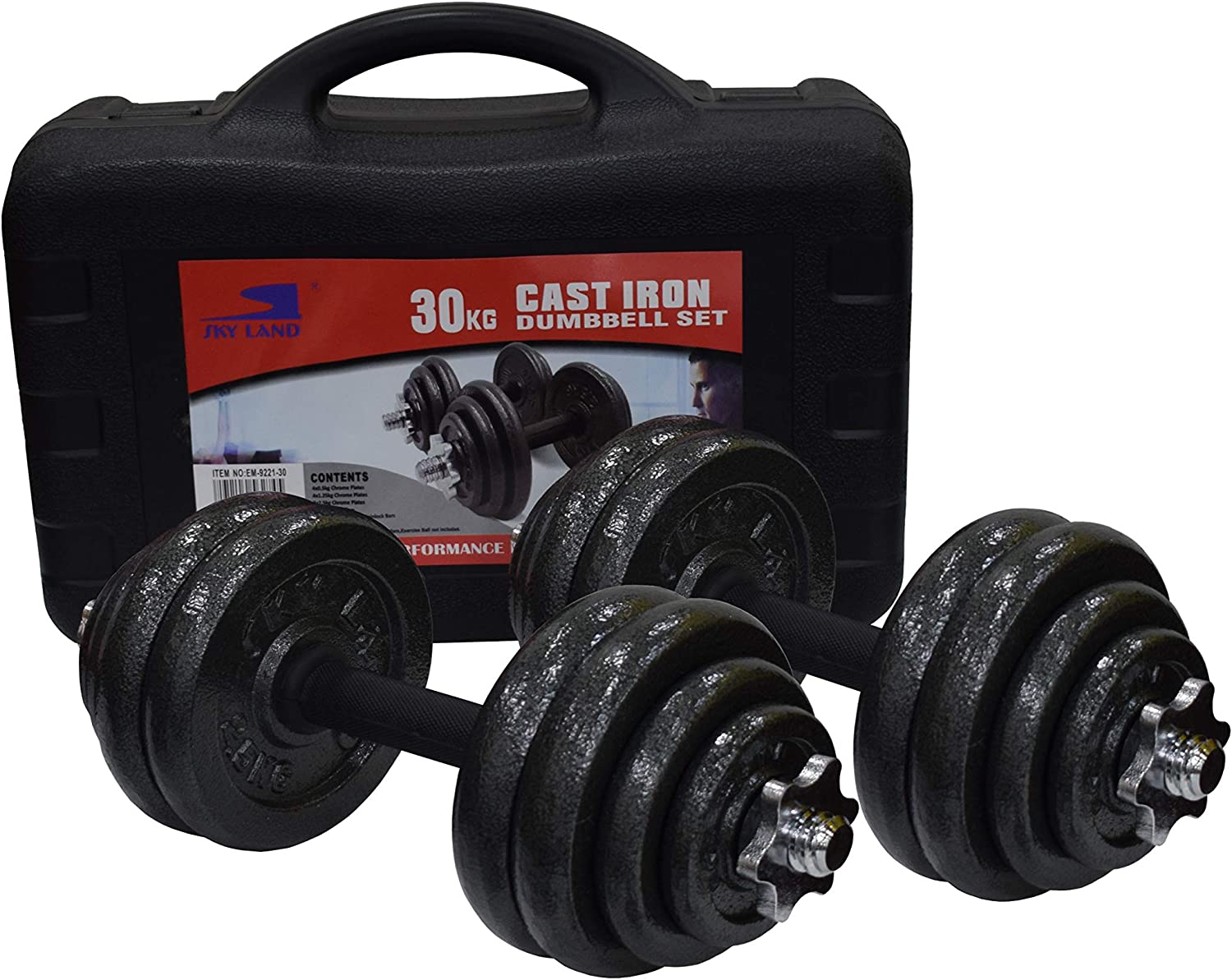 Cast Iron Dumbbell Set Skyland Em-9221-30 – Black Unisex Adult