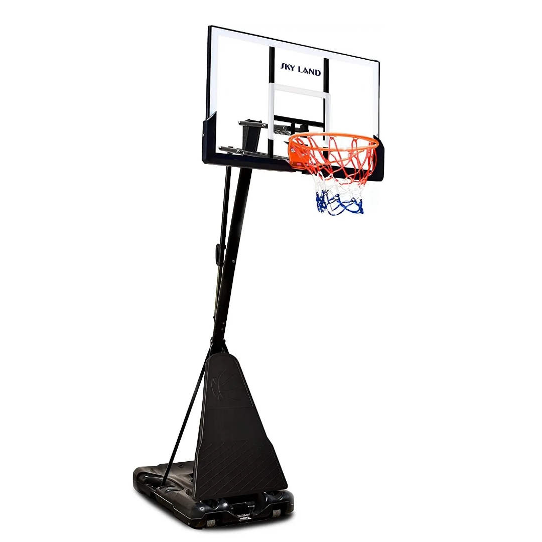 SKY LAND Sports Pro Size Basketball Hoop Goal on Wheels, Adjustable