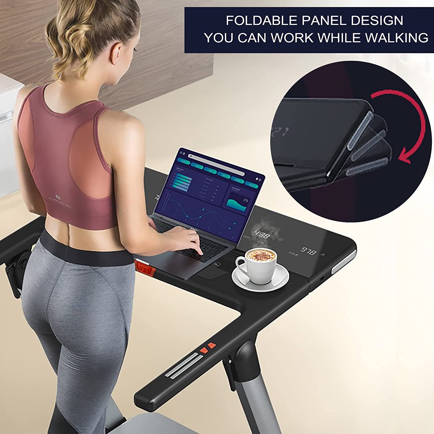 SKY LAND Fitness Treadmill Foldable Treadmill For Home 4HP Under