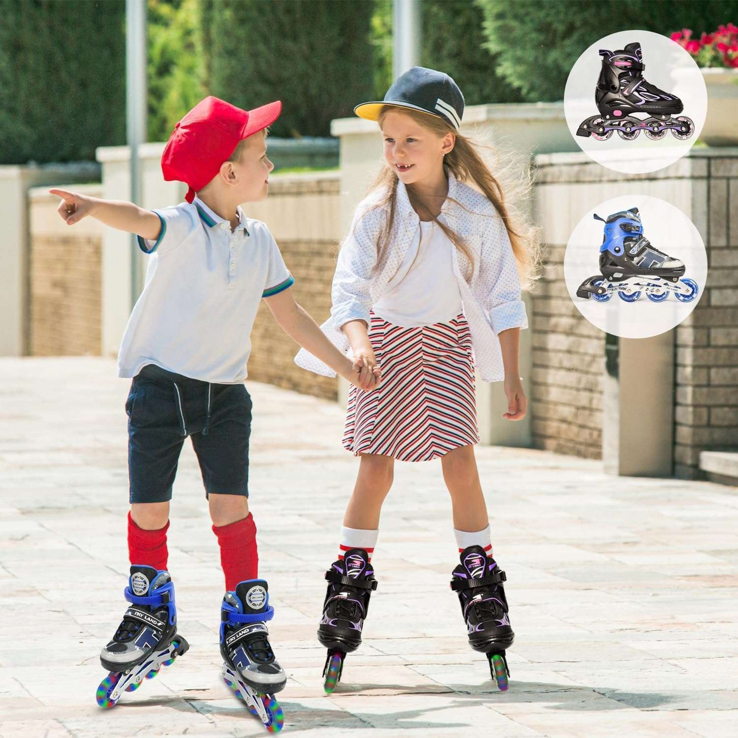 SKY LAND Professional Inline Skates with 8 Illuminated Wheels