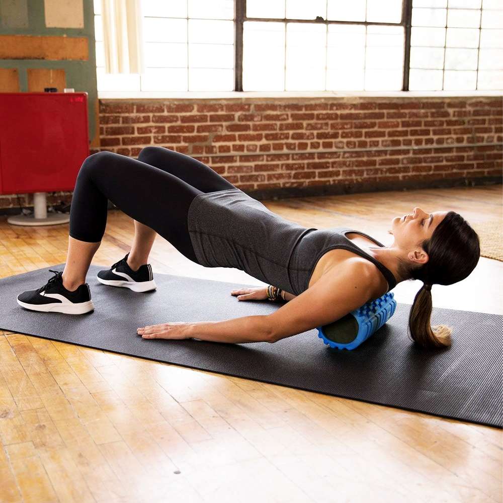 SKY LAND FITNESS Grid Foam Roller Blue, High-Density EVA Foam