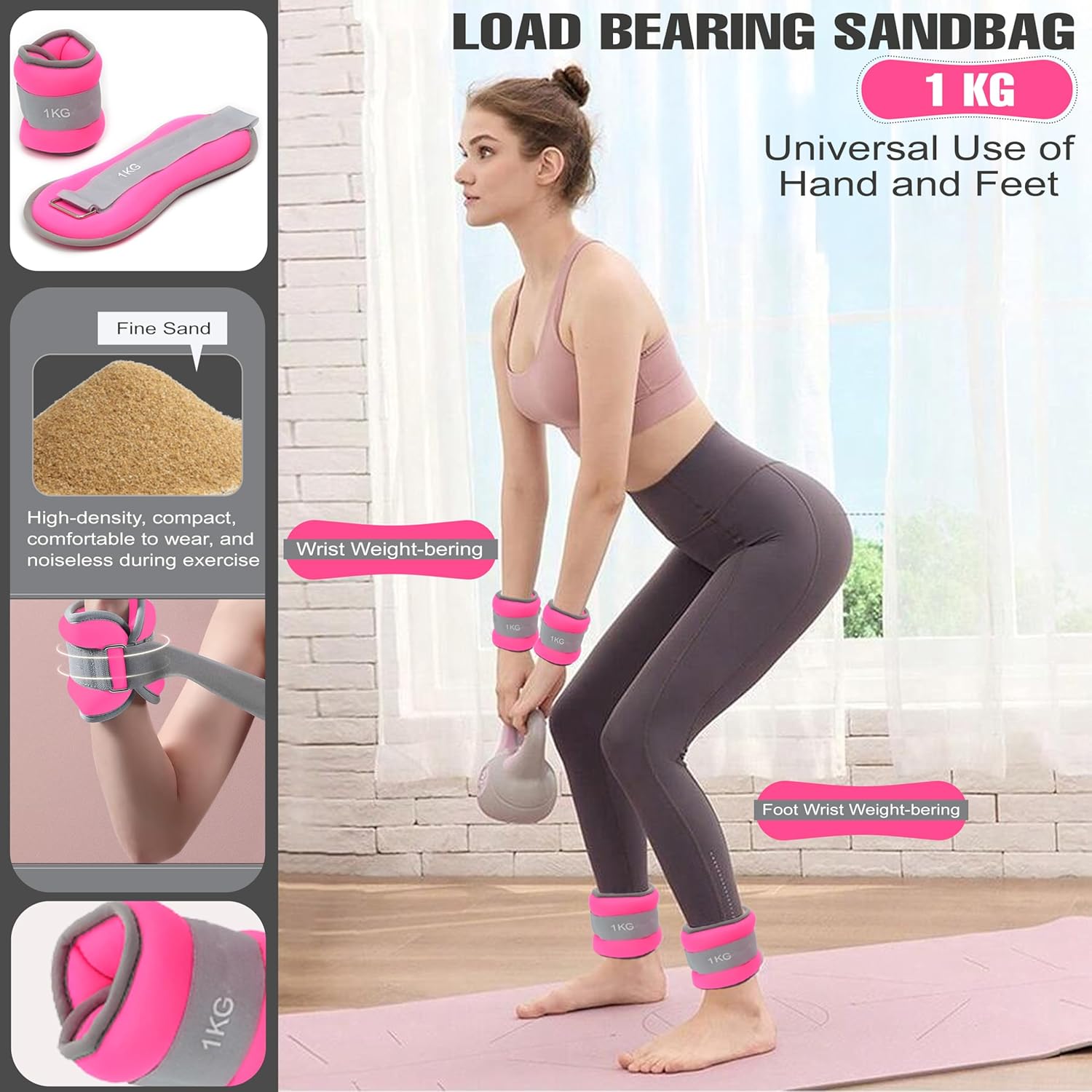 SKY LAND x 1KG Wrist and Ankle Weights For Women Men EM-9371-1