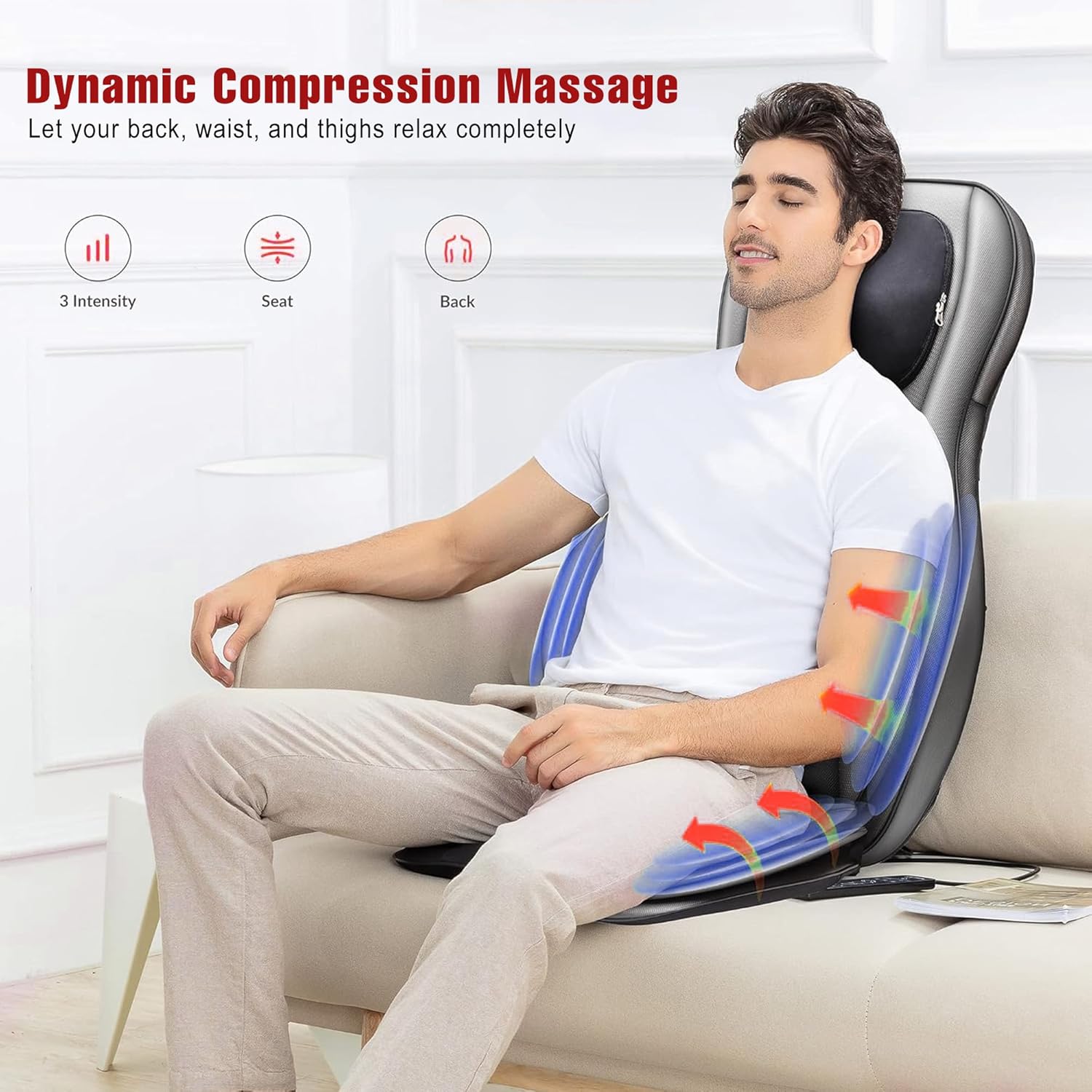 SKY LAND 3D Shiatsu Massage Seat Cushion with Heat EM-5228