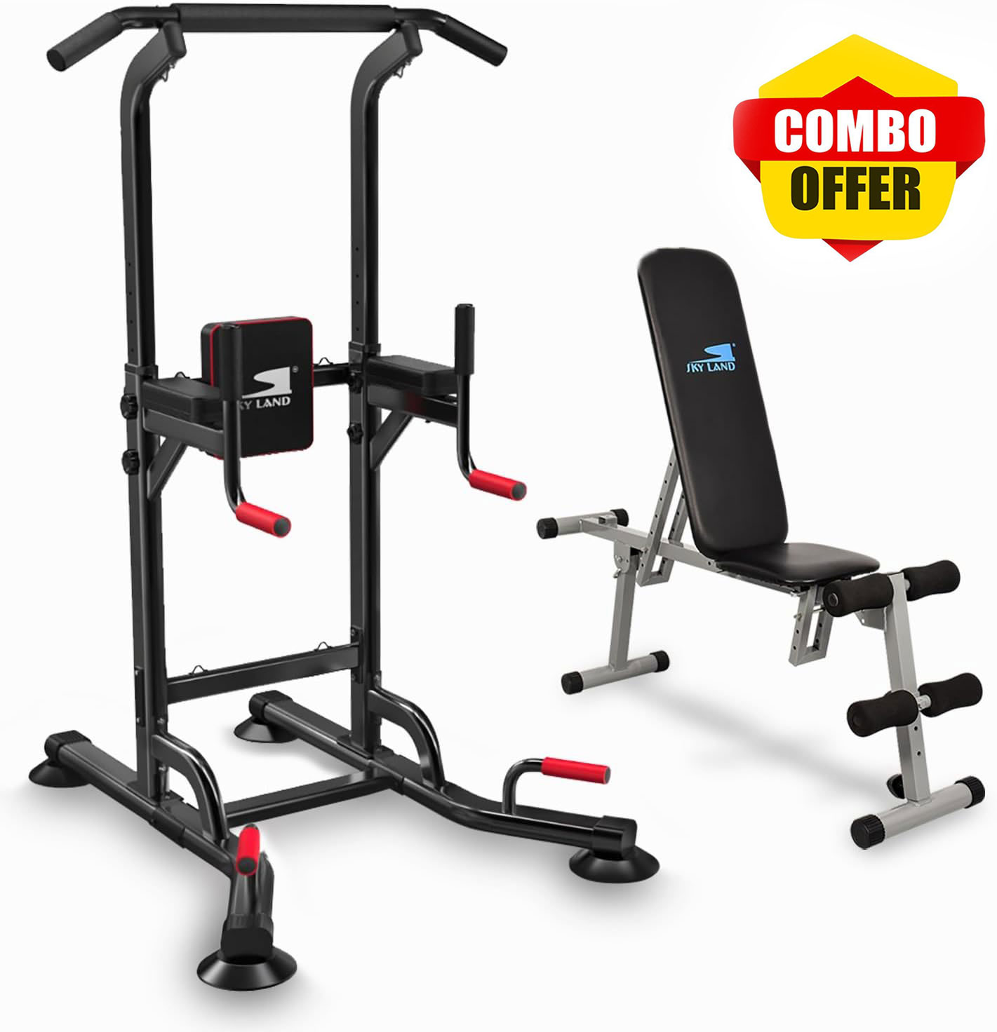 Weight Bench Power Tower Bench Combo BULLAR Power Squat Rack Heavy