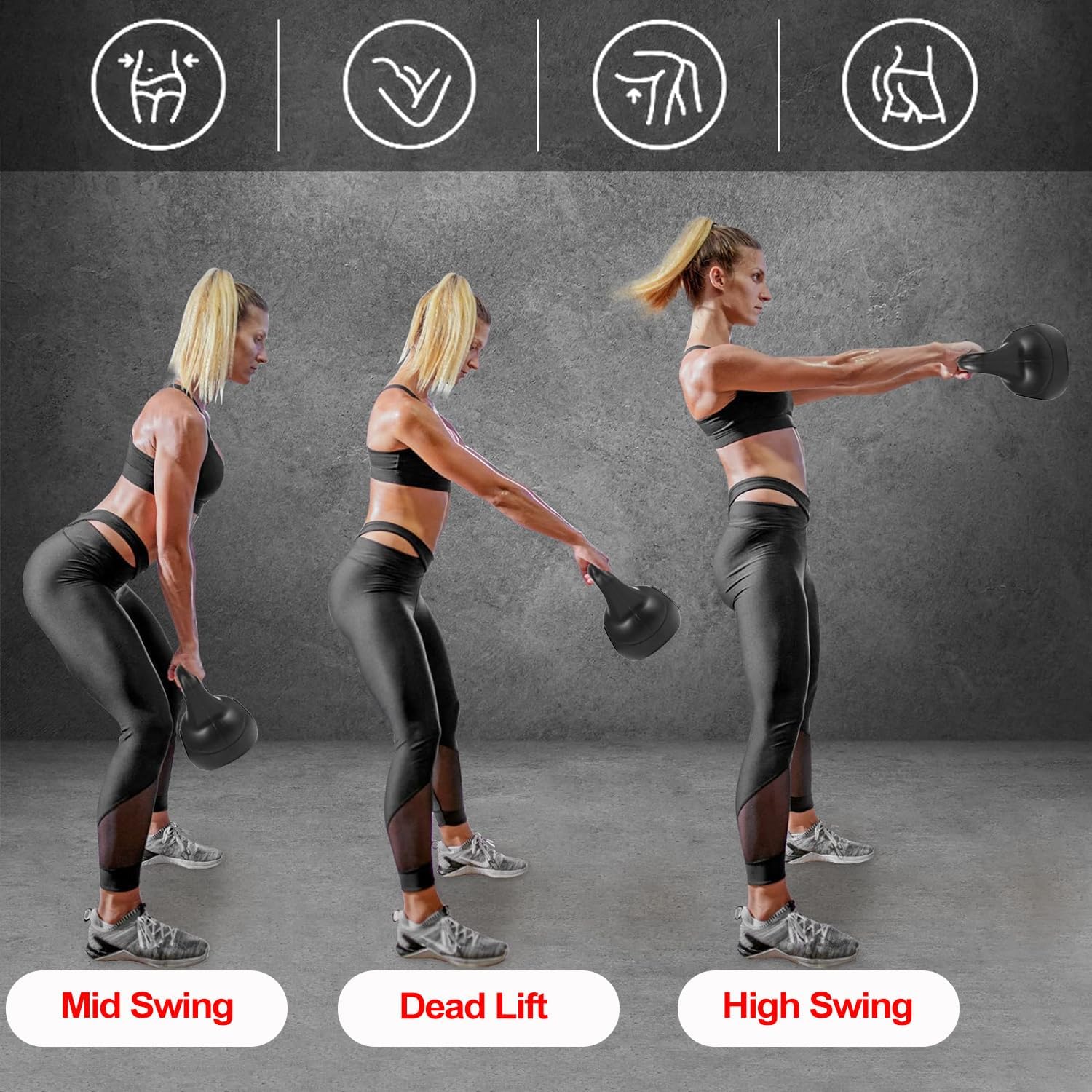 SKY LAND Vinyl Kettlebell Dumbbell Black Strength Training