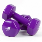 SKY LAND 10kg Vinyl Dumbbell Set (5kg x 2) - Purple Anti-Roll Hex