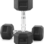 Hex Dumbbells 37.5kg Pair | Rubber Coated Cast Iron Weights