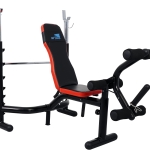 SKY LAND Adjustable Olympic Weight Bench with Squat Rack - Multifunctional Home Gym Bench Press Set, High-Density Foam Padding, Max Load 140 Kg, EM-1831