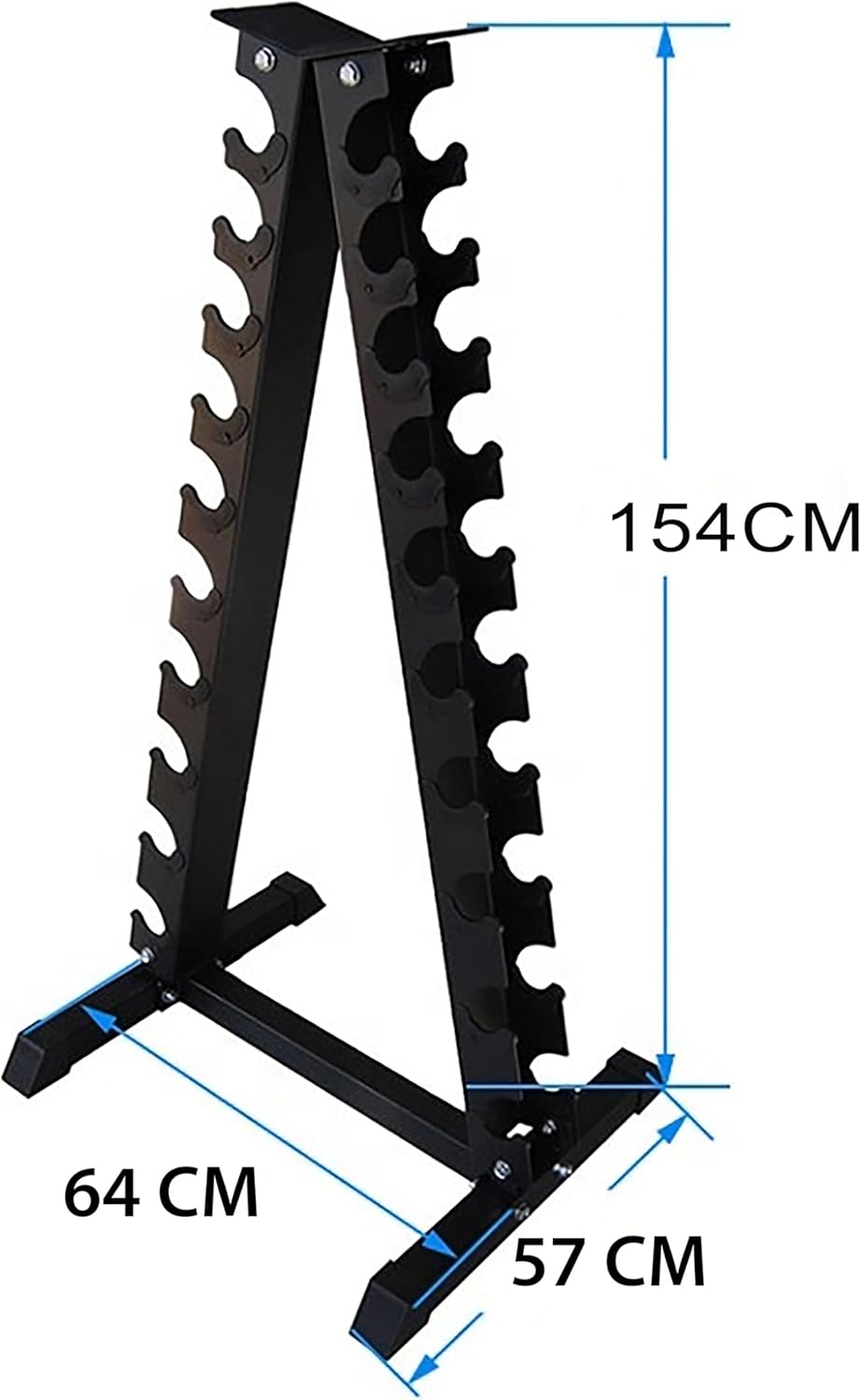 SKY LAND Dumbbell A-Frame Rack - Compact 10 Pair Dumbbell Holder, Space-Saving Design, EM-9228, Black - Image 8