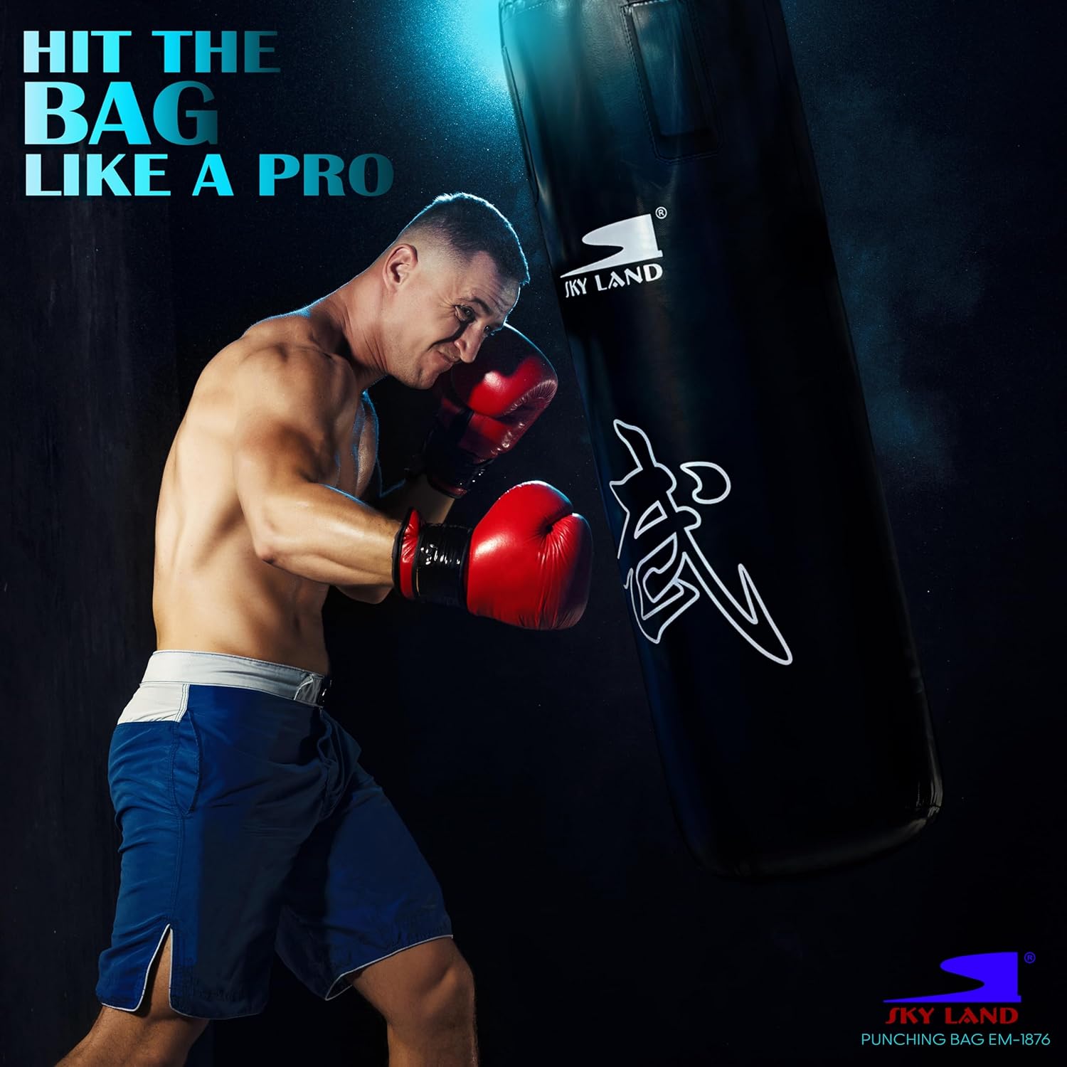 SKY LAND Boxing Bag | Punching Bag Heavy Duty PU Leather Hanging Bag With a Wall Mount Hanger For MMA Kickboxing Boxing Karate Muay Thai Home Gym For Adults & Youth, EM-1876 - Image 6