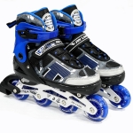 SKY LAND Children?s Inline Skates with 8 Light-Up Wheels ? Adjustable Skate Shoes for Kids & Teens, Comfortable Roller Skates for Beginners & Intermediate ? Blue TMX-016-L