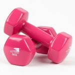 SKY LAND 10kg Vinyl Dumbbell Set (5kg x 2) - Pink Anti-Roll Hex