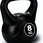 SKY LAND Vinyl Kettlebell Dumbbell - Black Strength Training Weights for Home Gym, Full-Body Exercises Kettlebell 8KG