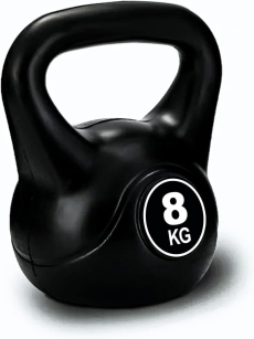 SKY LAND Vinyl Kettlebell Dumbbell - Black Strength Training Weights, Full-Body Exercises Kettlebell 8KG