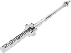 SKY LAND 1.2M Chrome Threaded Barbell Bar ?C Solid Steel Weight Lifting Bar with Spin Lock Collars ?C Standard 1 Inch Diameter, Home Gym Bar for Strength Training, Squats, Deadlifts ?C EM-9253