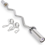 SKY LAND Powerlifting Bar 1.2M EZ Curl Zig Zag Barbell with Chrome Finish & Knurled Grip | Heavy Duty Gym Workout Bar for Biceps, Triceps, Strength Training & Home Fitness EM-9265-ZIP-1.2