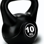 SKY LAND Vinyl Kettlebell Dumbbell - Black Strength Training Weights for Home Gym, Full-Body Exercises Kettlebell 10KG