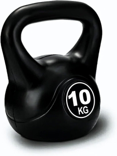 SKY LAND Vinyl Kettlebell Dumbbell - Black Strength Training Weights, Full-Body Exercises Kettlebell 10KG