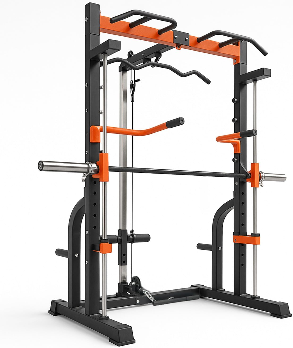 Power Cage, Smith Machine - Squat Rack - Multi-Function Home Gym Equipment for Full-Body Strength Training