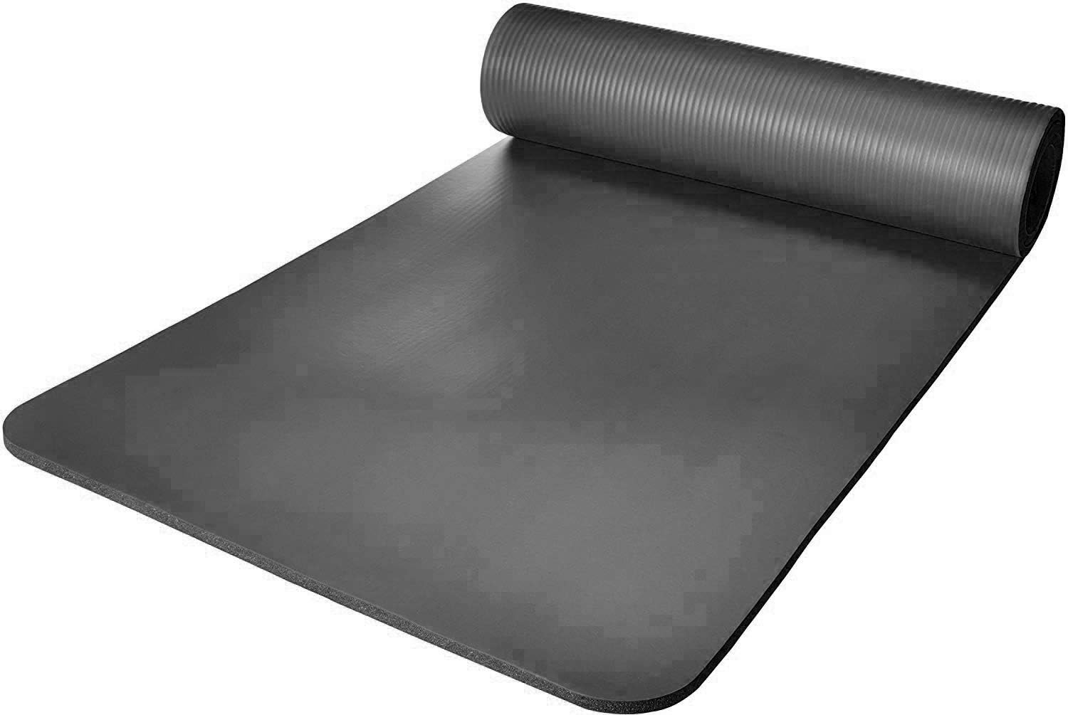 SKY LAND Yoga Mat 10mm Thick Non-Slip NBR Exercise Mat with Carry Strap – Extra Cushioning for Yoga, Pilates, HIIT, Stretching & Home Workouts – Durable Fitness Gym Mat (Black, 183 x 61cm) EM-9315-H - Image 2
