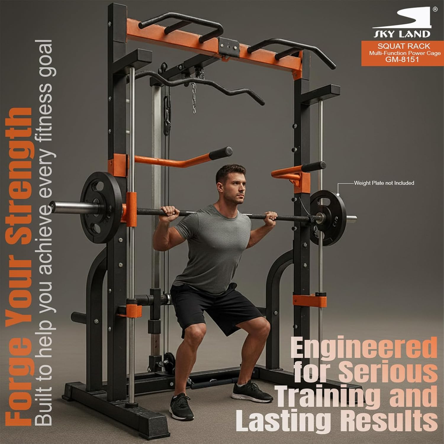 Power Cage, Smith Machine - Squat Rack - Multi-Function Home Gym Equipment for Full-Body Strength Training - Image 4