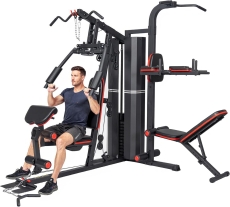 SKY LAND 2 Station Home Gym GM-8150 | 72KG Weight Stack Multi-Function Machine | Bench Press, Lat Pulldown, VKR Power Tower, Sit-Up Bench | Full Body Strength Workout at Home