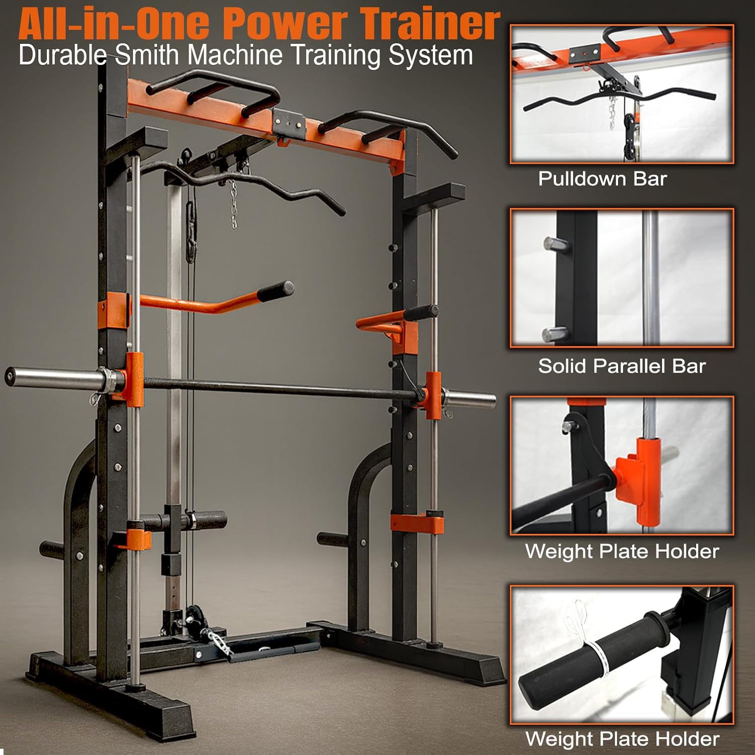 Power Cage, Smith Machine - Squat Rack - Multi-Function Home Gym Equipment for Full-Body Strength Training - Image 3
