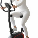 Upright Exercise Bike EM-1574, 8-Level Magnetic Resistance, 4KG Flywheel, Pulse Sensors, LED Monitor, Tablet Holder, F S App | Indoor Bike for Home Cardio & Full-Body Fitness, 100KG Capacity