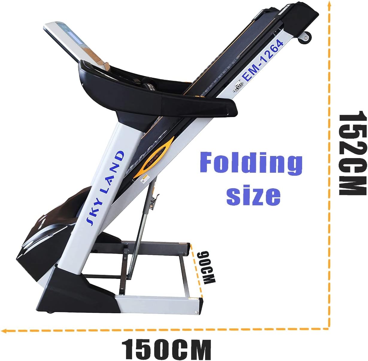 SKY LAND Fitness Treadmill With Powerful (9 HP PEAK DC MOTOR) Bluetooth , Auto Incline 15%,Cardio Fitness for Home, 3-YEAR MOTOR WARRANTY & LIFETIME FRAME WARRANTY EM-1264 - Image 2