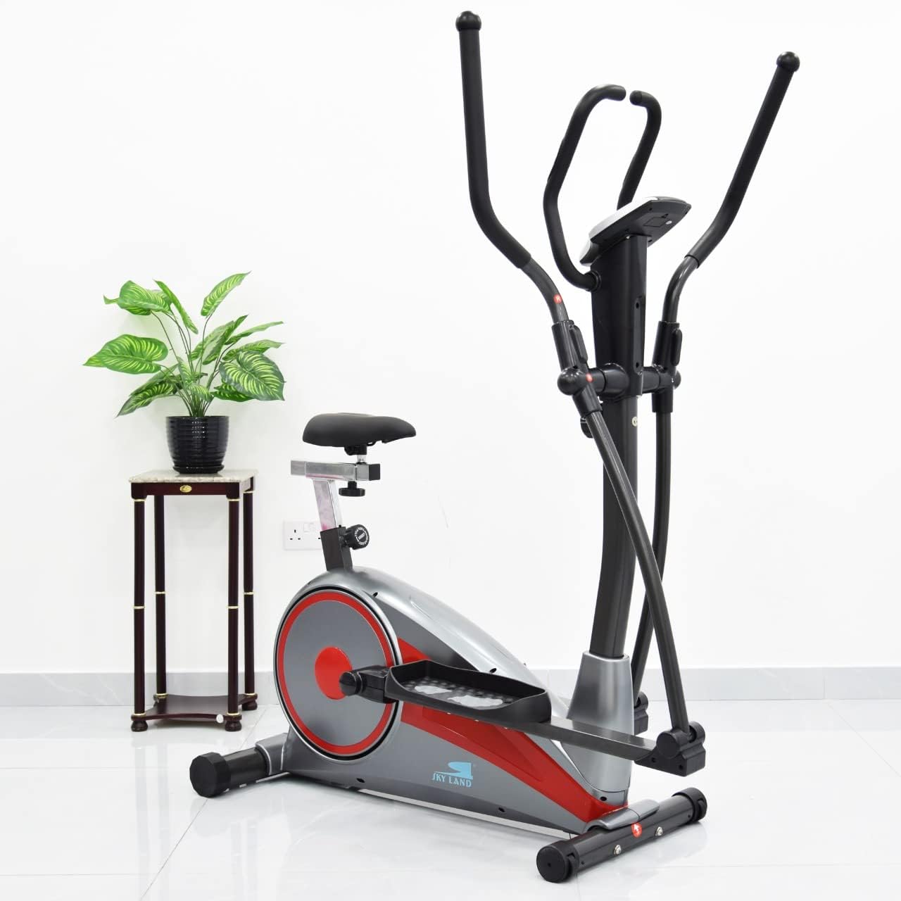 Elliptical and Upright Exercise Bike Magnetic Cardio Dual Trainer With 4 Way Adjustable Seat Elliptical Machine For Home - Em-1547 - Image 3