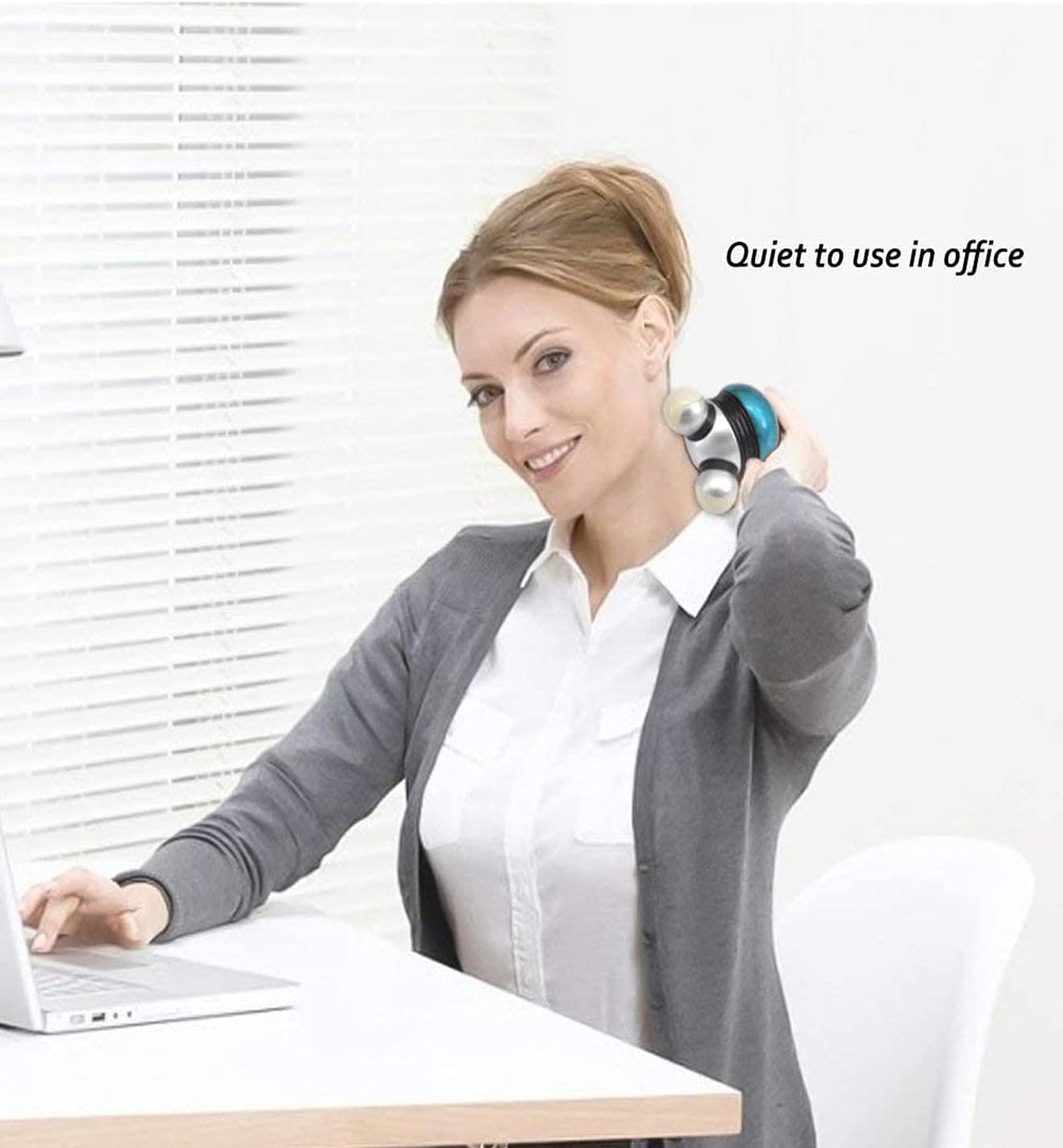 Handheld Mini Massager ?C Compact Vibration Therapy with LED Light, 3-Point Head, Battery Operated ?C For Neck, Shoulder, Back, Legs, Feet Relief ?C Blue ?C EM-9169 - Image 5