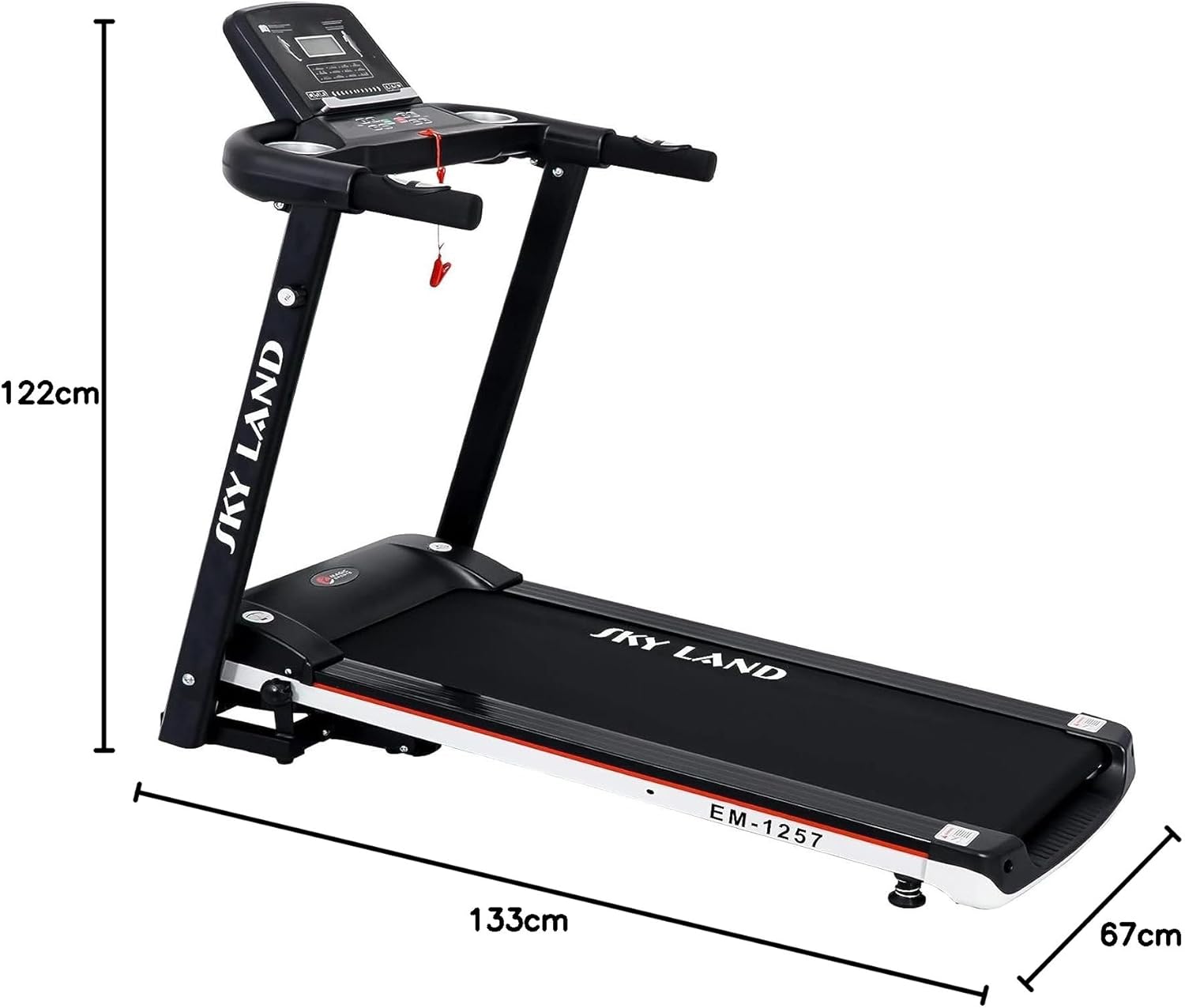 Treadmill 4 HP Peak Motor | Compact Foldable Running Machine for Home Use with FitShow App, Bluetooth Connectivity, Black EM-1257 - Image 7