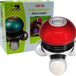 Handheld Mini Massager ?C Compact Vibration Therapy with LED Light, 3-Point Head, Battery Operated ?C For Neck, Shoulder, Back, Legs, Feet Relief ?C Red ?C EM-9169
