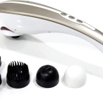 Handheld Body & Back Massager ?C Cordless Rechargeable Deep Tissue Percussion Massager for Muscle Pain Relief, Stress Reduction & Relaxation with 4 Interchangeable Massage Nodes EM-4170
