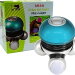 Handheld Mini Massager ?C Compact Vibration Therapy with LED Light, 3-Point Head, Battery Operated ?C For Neck, Shoulder, Back, Legs, Feet Relief ?C Blue ?C EM-9169