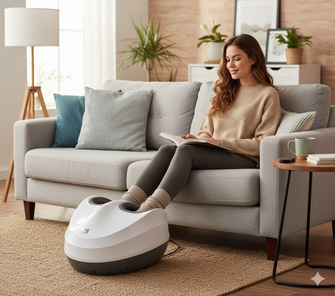 Foot Massager, Shiatsu Massage with Heat, Air Compression, Remote Control, 3 Intensity & Speed Levels, Ankle Support, Detachable Footrest, Fits Up to EU Size 45 EM-2198 - Image 2