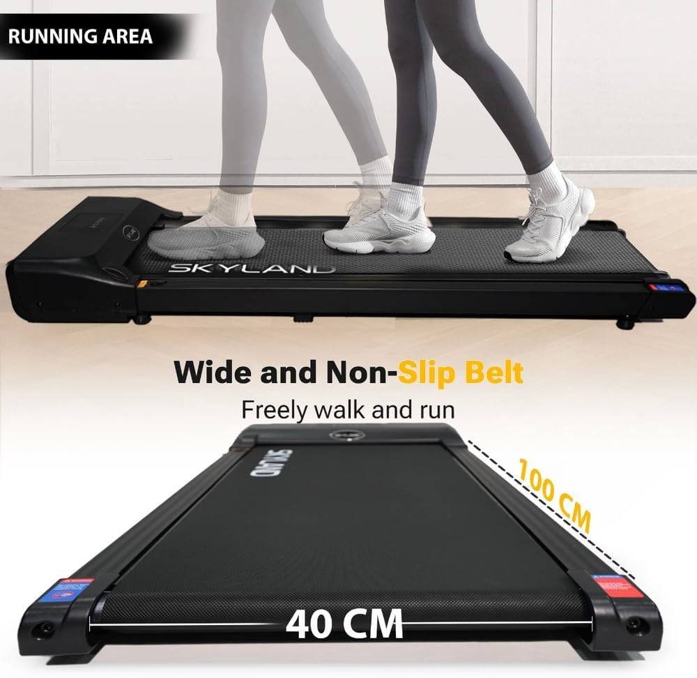 Walking Pad Treadmill EM-1304 | Slim Under Desk Treadmill for Home & Office, Quiet 2HP Motor, LED Display, Remote Control, Compact Folding Design, 100KG Capacity Portable Walking Machine - Image 7