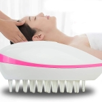 Scalp Massage Comb Mini Massager with Micro Vibration, Portable Anti-Static Head Massager Brush for Stress Relief, Relaxation & Hair Care | Compact Design in White/Pink ?C EM-4171