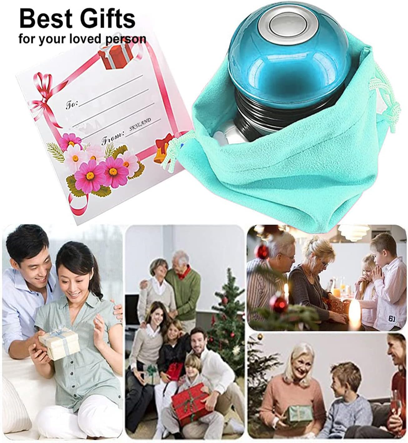 Handheld Mini Massager ?C Compact Vibration Therapy with LED Light, 3-Point Head, Battery Operated ?C For Neck, Shoulder, Back, Legs, Feet Relief ?C Blue ?C EM-9169 - Image 6