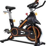 Exercise Bike for Home Cardio | Heavy-Duty Spin Bike with 28 LBS Flywheel, Adjustable Seat & Handlebar, LCD Monitor, Belt Drive Quiet Cycling Workout ?C EM-1560-O