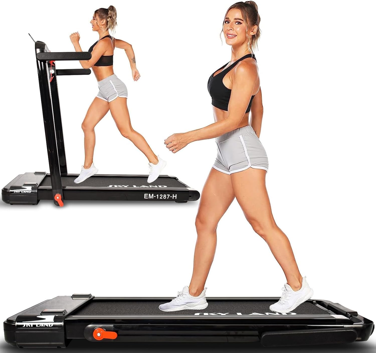 Treadmill for Home, Foldable Home Gym Treadmill with 2.25 HP Quiet Motor, LED Display, App & Remote Control, Compact Cardio Machine for Indoor Fitness & Daily Walking ?C EM-1287-H - Image 2