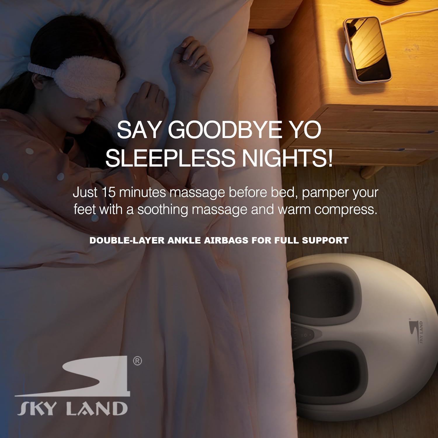 Foot Massager, Shiatsu Massage with Heat, Air Compression, Remote Control, 3 Intensity & Speed Levels, Ankle Support, Detachable Footrest, Fits Up to EU Size 45 EM-2198 - Image 3