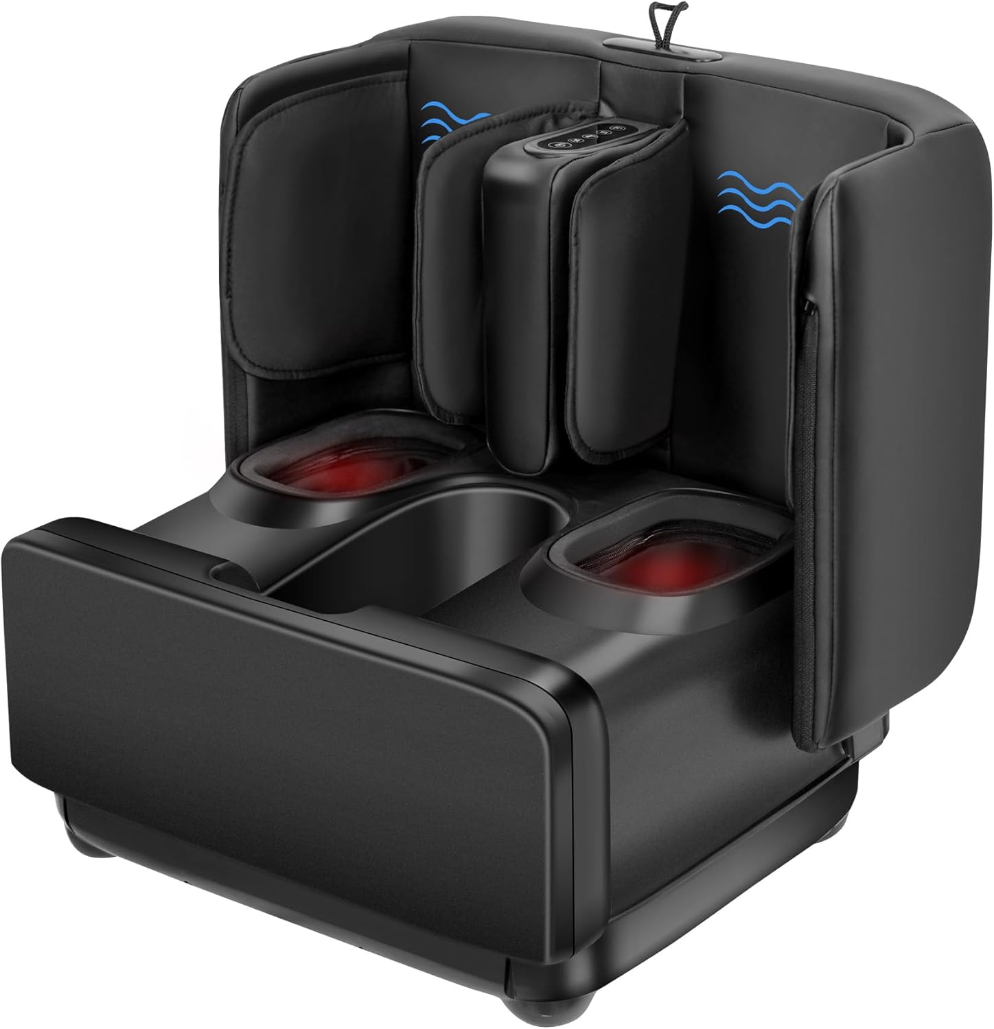 2-in-1 Foot and Calf Massager with Heat, Compression, Vibration & Kneading, Shiatsu Massage Ottoman for Feet, Legs, and Ankle Pain Relief & Relaxation, Fits Men??s EU Size 47