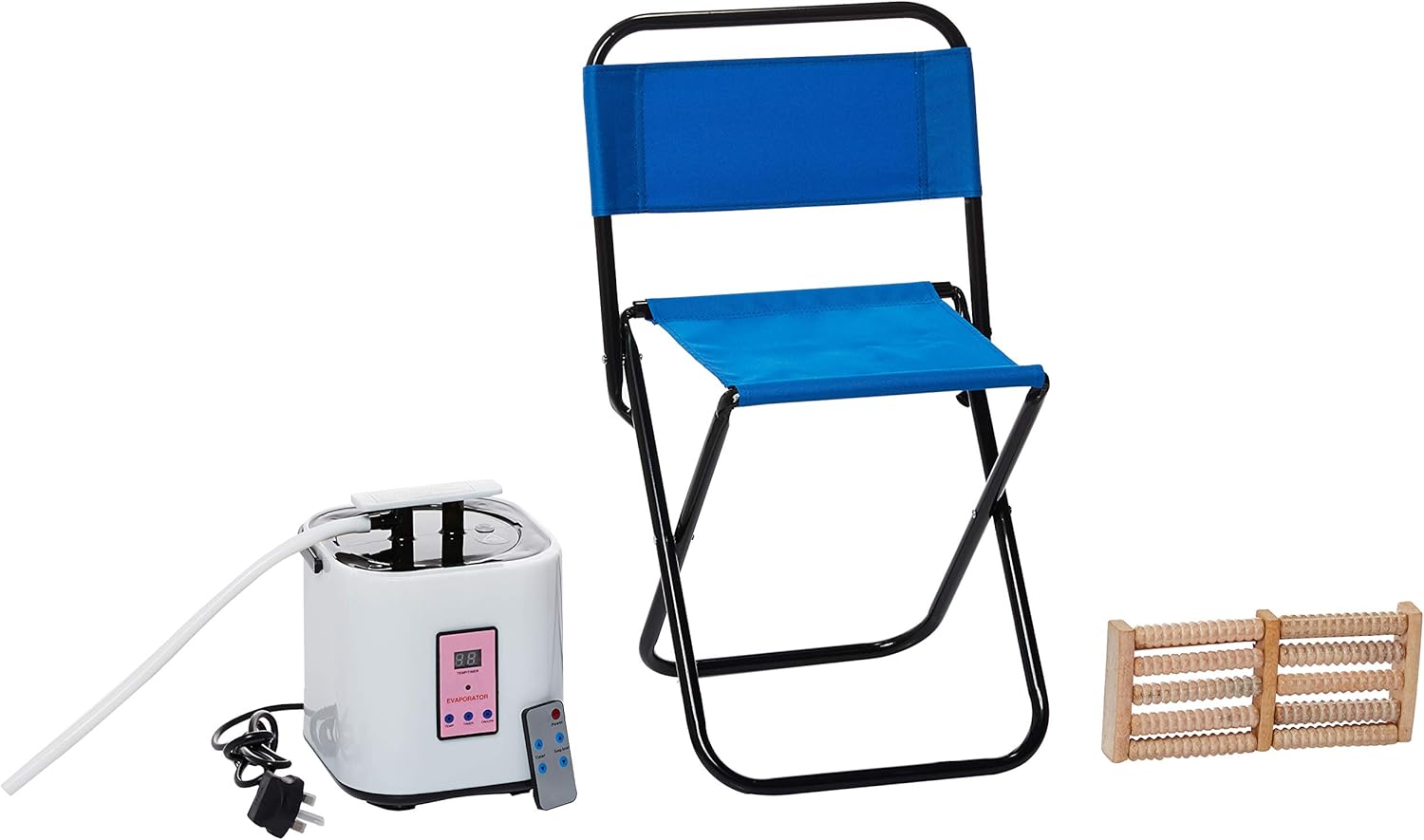 Portable Steam Sauna, Home Spa Sauna Tent with LED Steam Generator, Remote Control, Folding Chair & Foot Massager, Personal Relaxation & Detox Therapy for Men & Women (Pink, Small) EM-9209 - Image 4