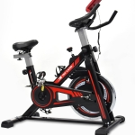 Exercise Bike, Indoor Cycling Spin Bike For Cardio & Strength Training Workouts Water Bottle Holder -Adjustable Height For Home Use, EM 1561, Red