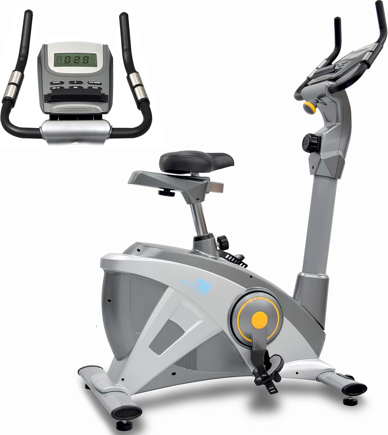 Magnetic Upright Exercise Bike with 15 Resistance Levels, Silent Belt Drive, Adjustable Seat, 250 lbs Weight Capacity & LCD Display for Full-Body Workouts, Exercise Bike For Home EM-1542